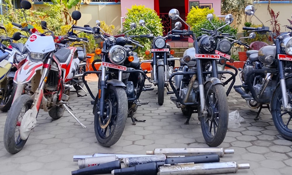 स्वरूप परिवर्तन तथा ध्वनी प्रदूषण गर्ने १२ मोटरसाइकल नियन्त्रणमा